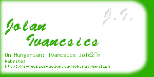 jolan ivancsics business card